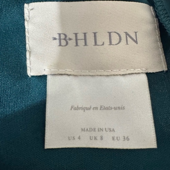 Anthropologie BHLDN “Lena” Teal green Maxi Dress with Slit - Picture 3 of 8